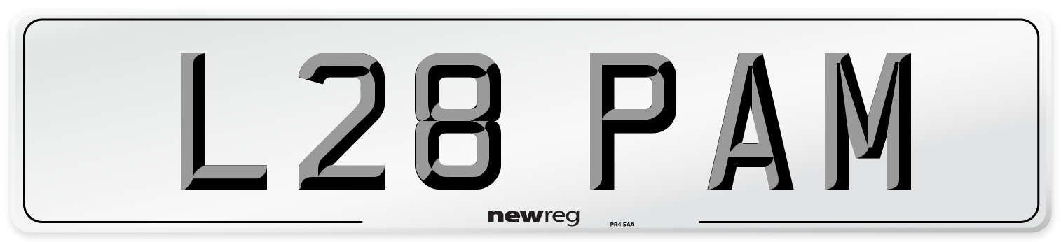 L28 PAM Number Plate from New Reg
